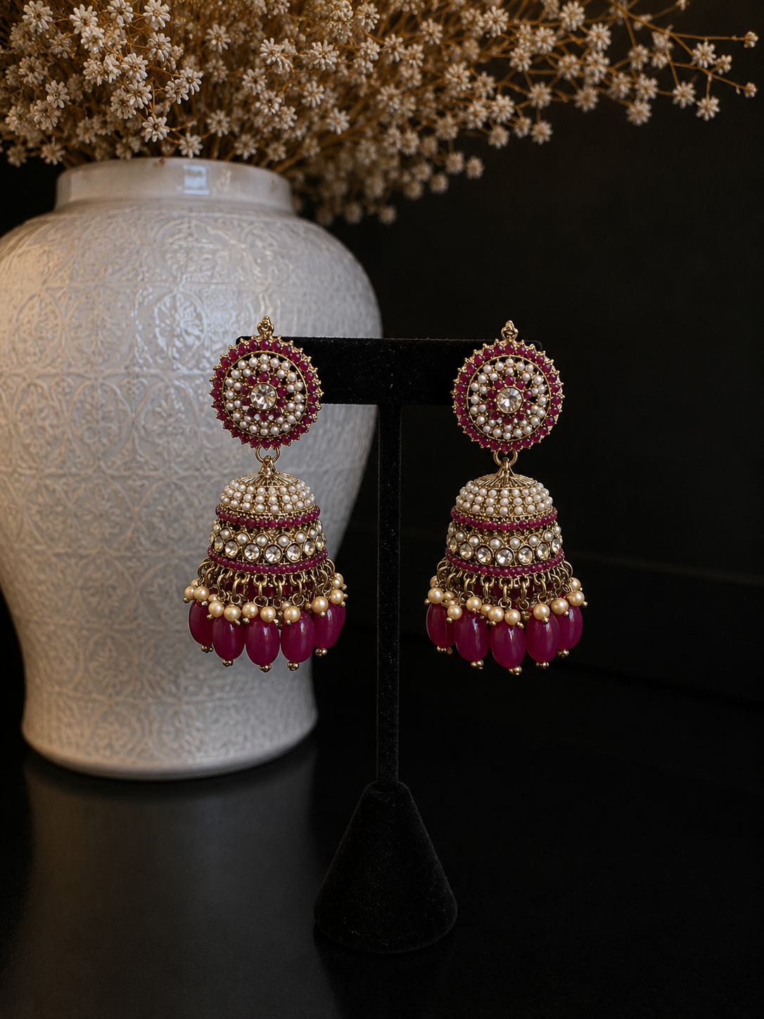 Ruby Noor Jhumkas