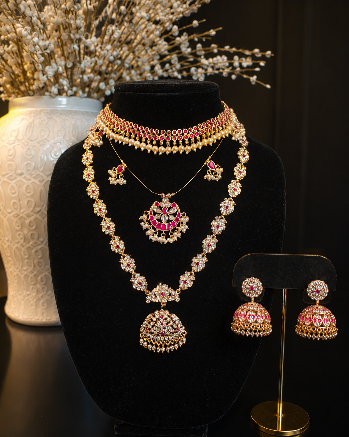 Ruby Pearl Heritage Bridal Set