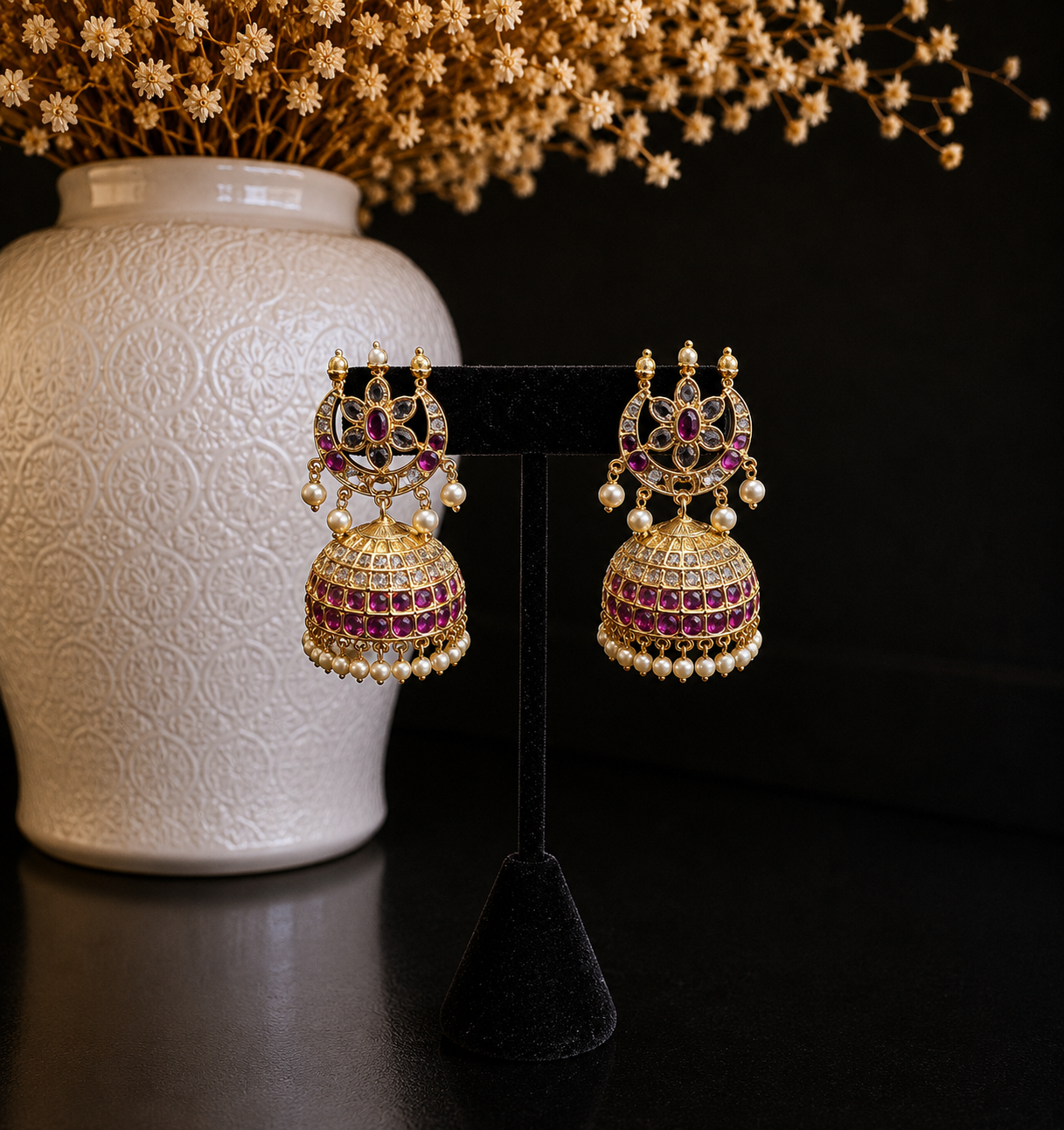 Ruby Moon Jhumkas