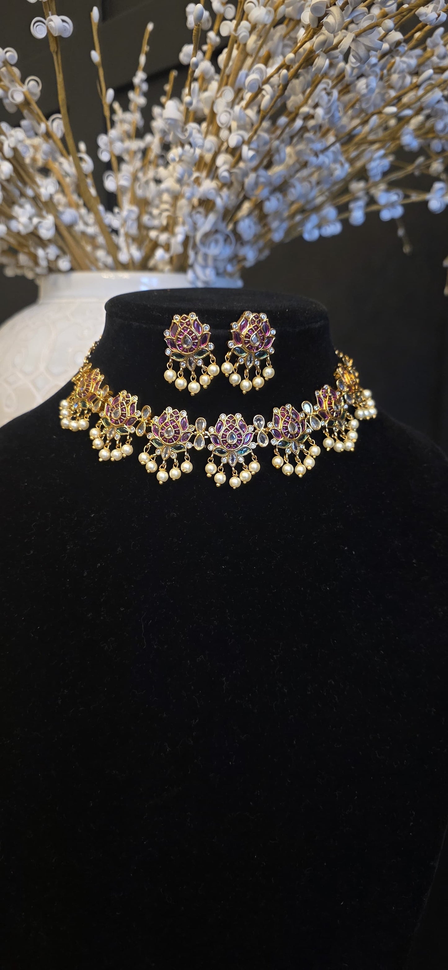 Lotus Pearl Heritage Choker Set