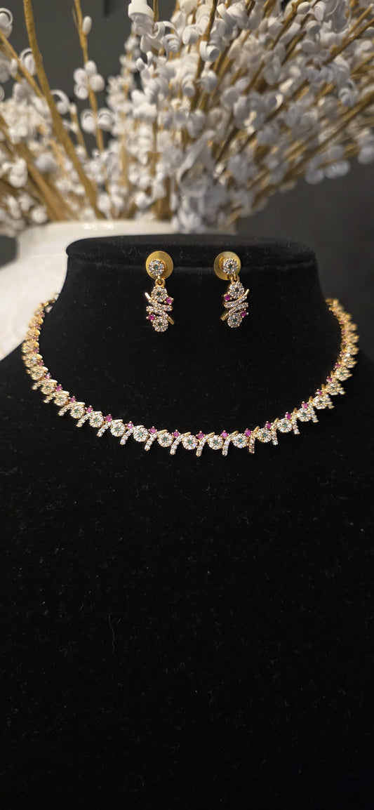 Ruby Blossom Luxe Necklace & Earrings Set