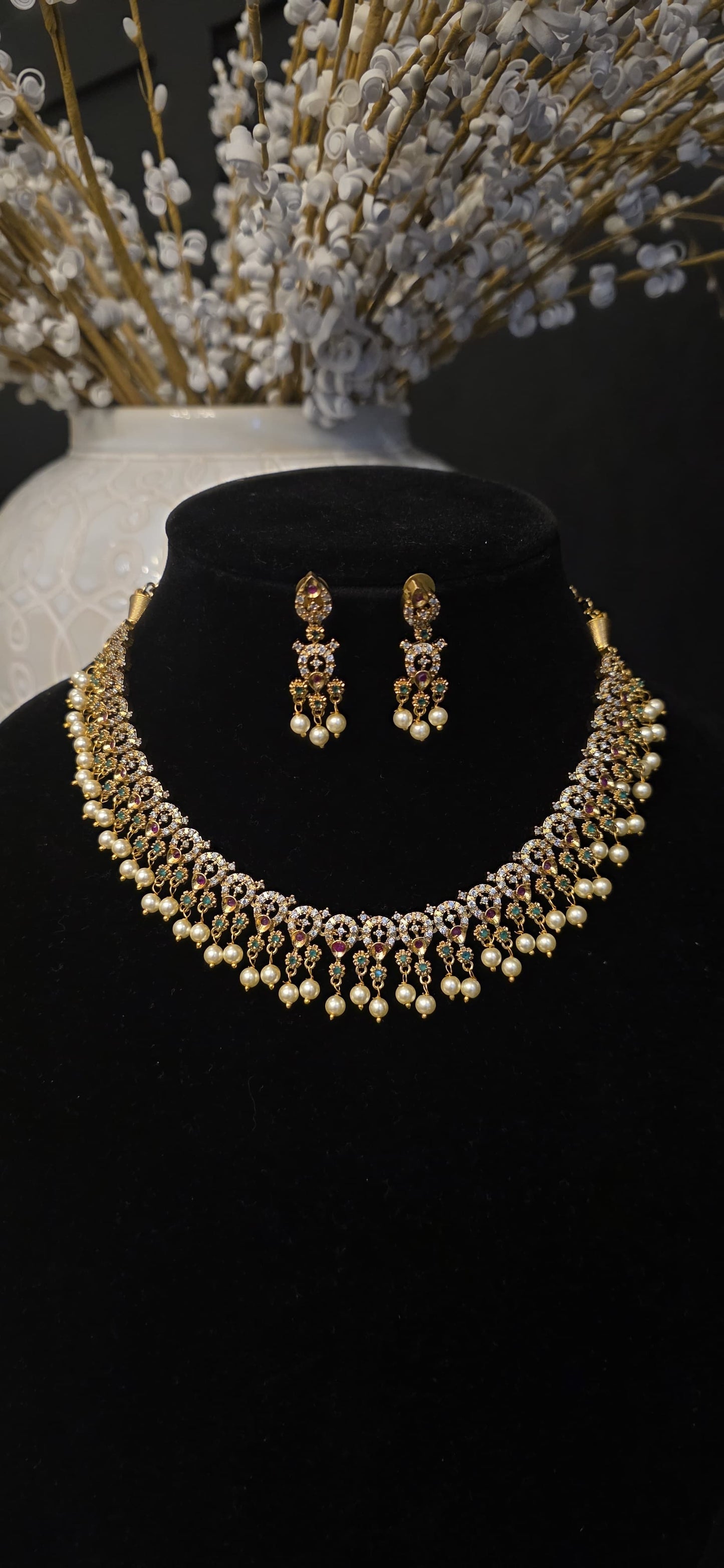 Royal Pearl Kundan Bridal Necklace & Earrings Set