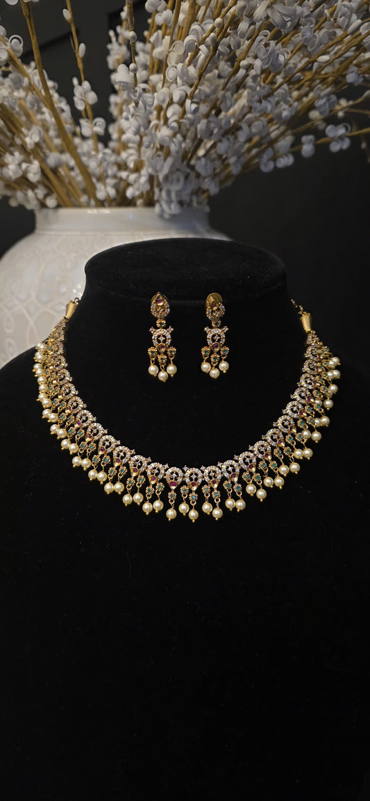 Royal Pearl Kundan Bridal Necklace & Earrings Set