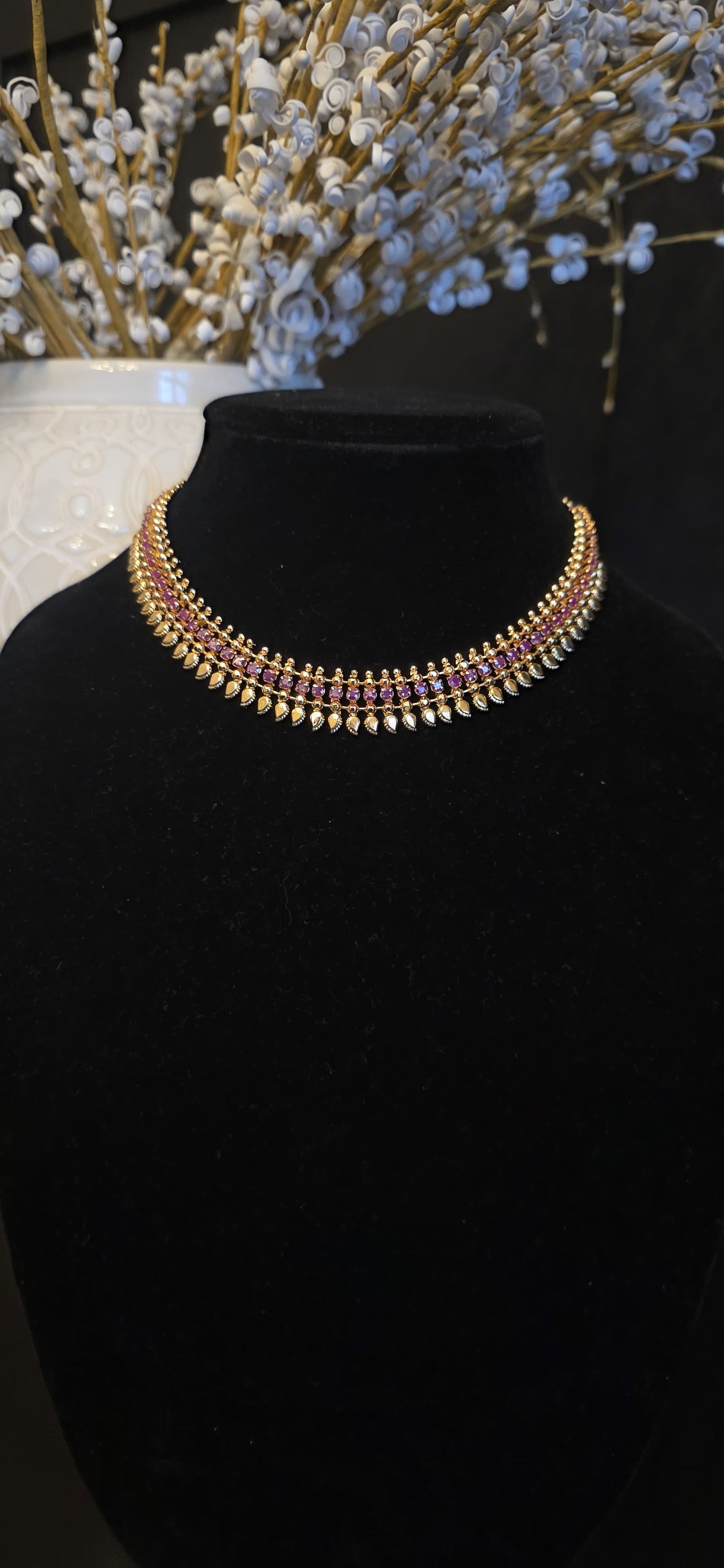 Royal Amethyst Leaf Choker