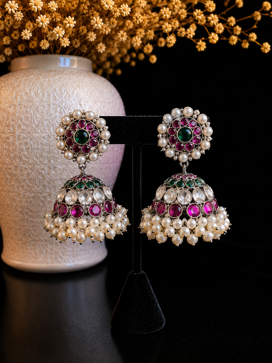 Rani Pearl Kemp Jhumkas