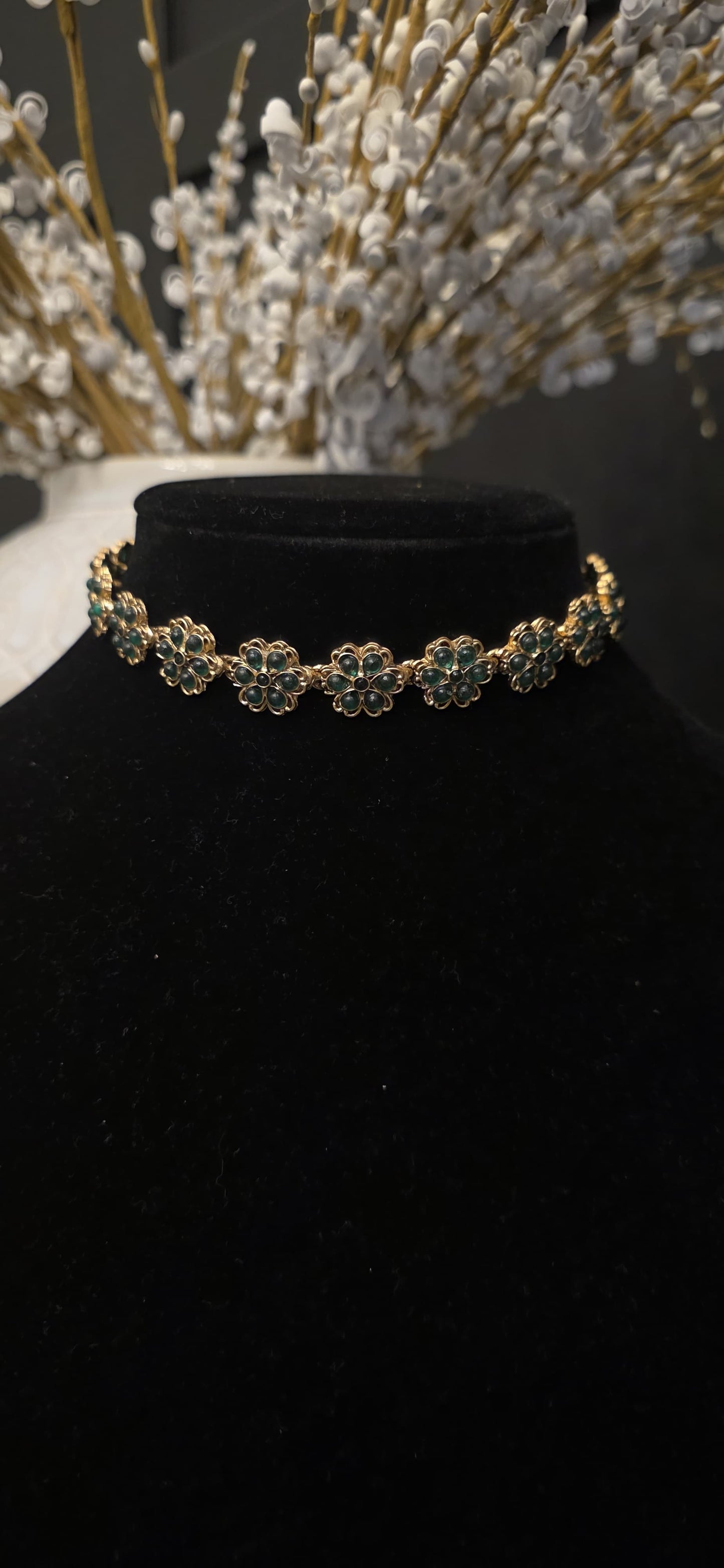 Emerald Blossom Vintage Choker