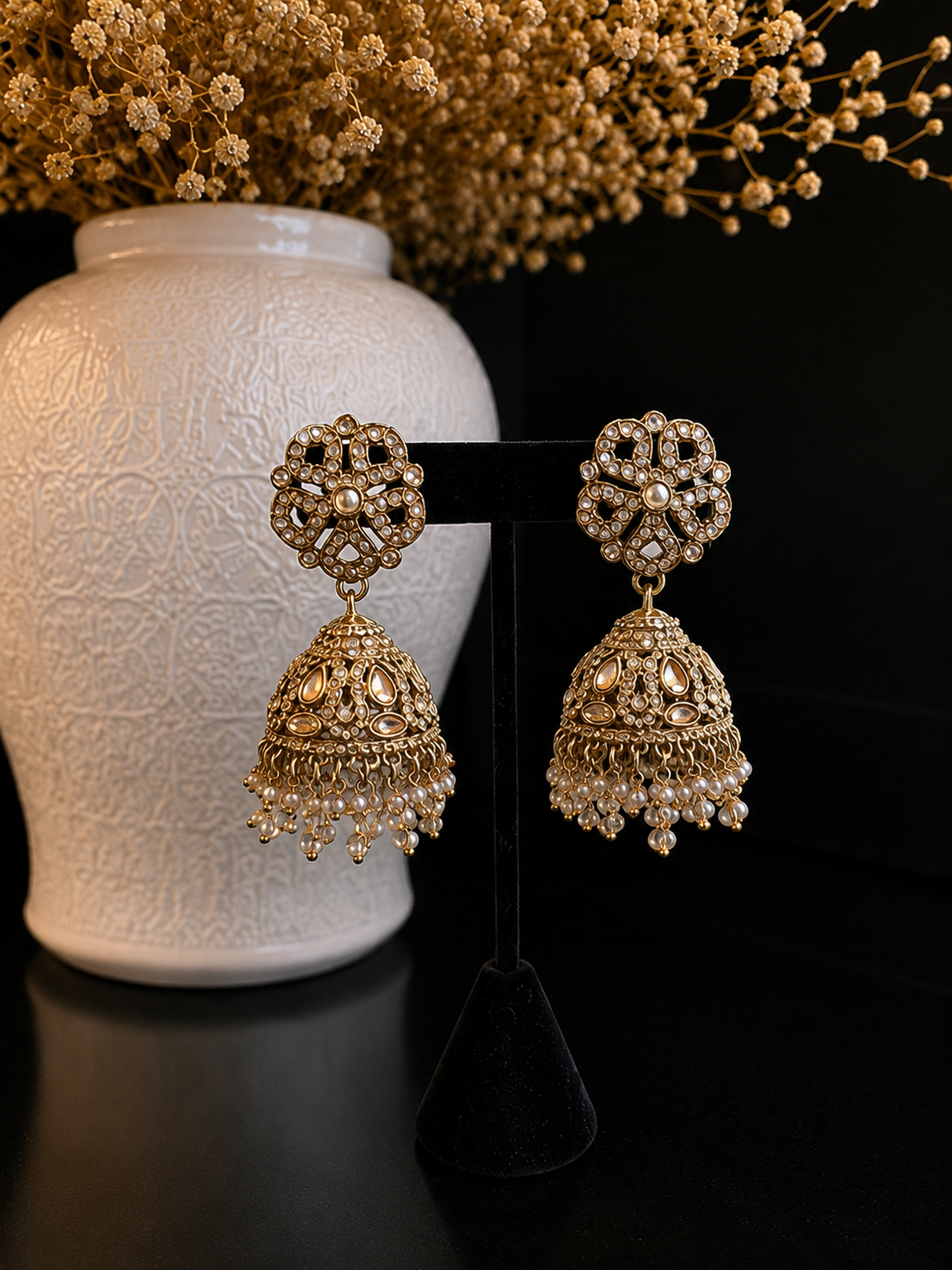 Pearl Noor Jhumkas