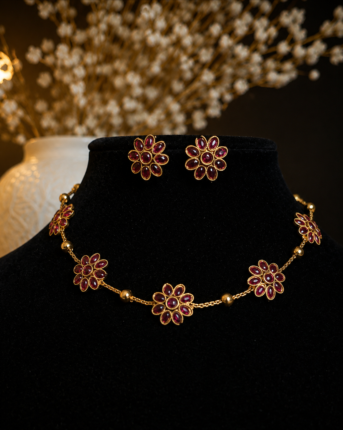Ruby Blossom Delicate Set