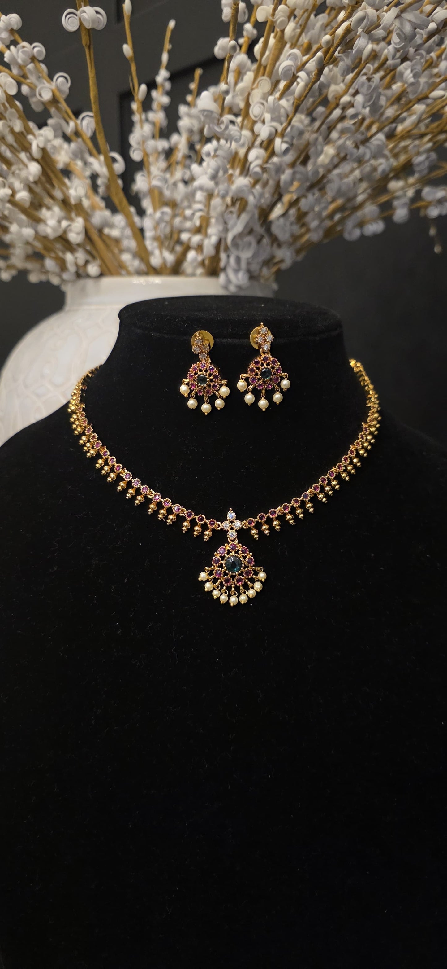 Midnight Royale Pendant Necklace & Earrings Set