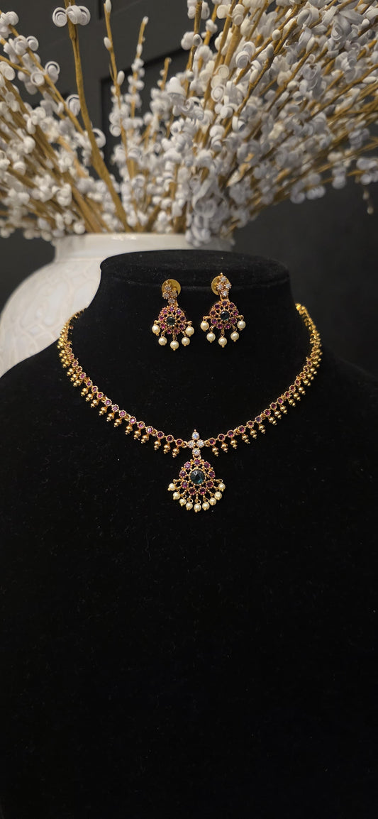 Midnight Royale Pendant Necklace & Earrings Set