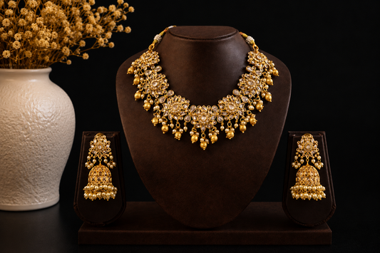 Royal Kundan Pearl Jhumka Set ✨